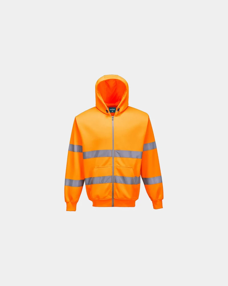 Hoodie HV met rits polyester katoen om te personaliseren