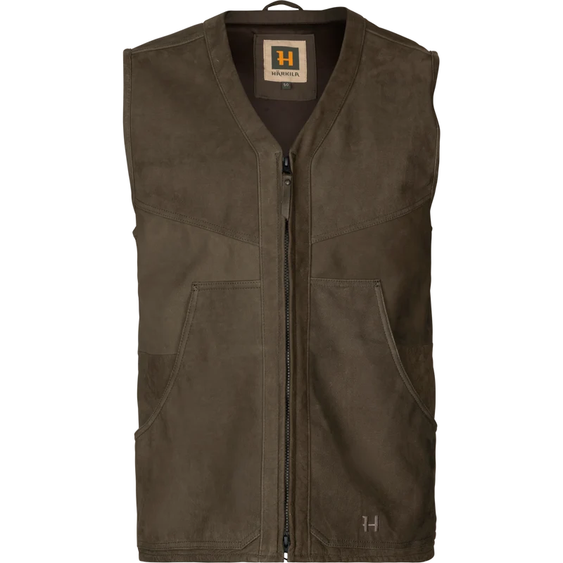 Härkila Pro Hunter Leather Waistcoat, willow green