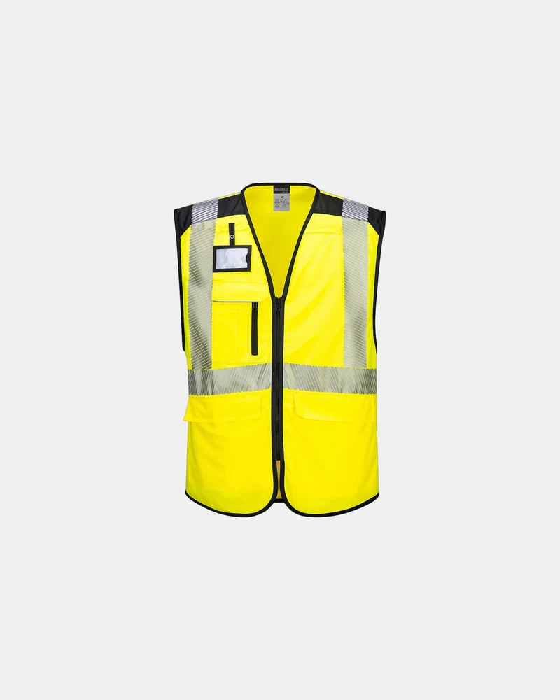 Bodywarmer multipocket hi-vis polyester om te personaliseren