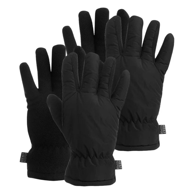 Mega thermo handschoenen dames - Zwart - One Size - 2-Paar