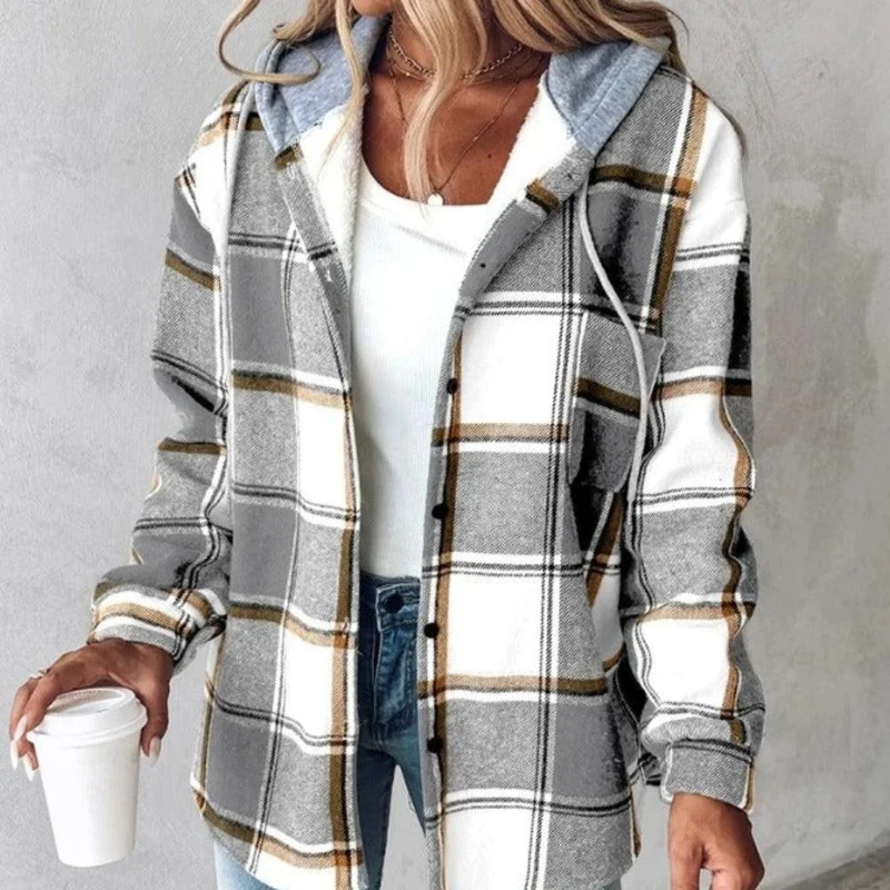 Camilla | Geruite winterhoodie