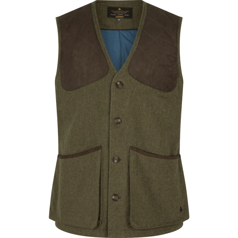 Seeland Hillside Tweed Waistcoat, moss green