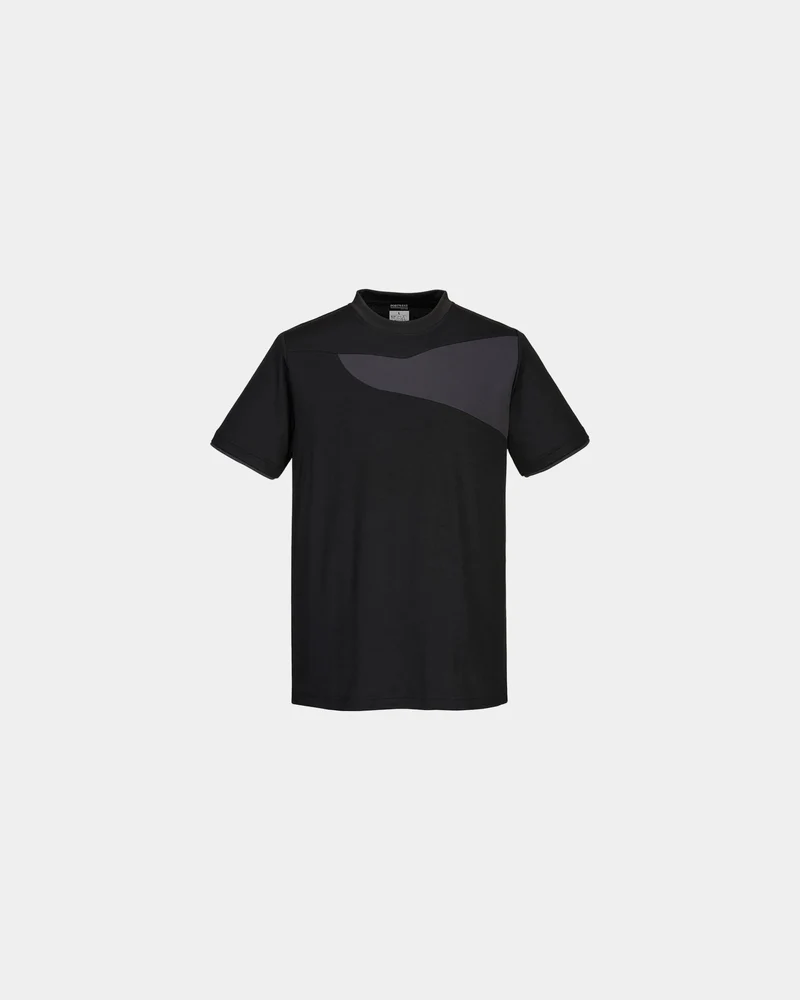 T-shirt polycoton contrasterend design om te personaliseren