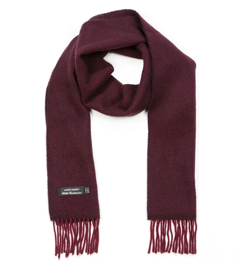 John Hanly Merino/Cashmere Scarf 2401,red