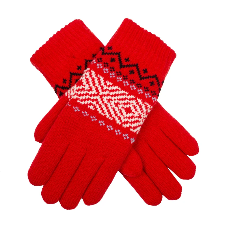 Dames Jacquard Gebreide Handschoenen met Geometrisch Patroon