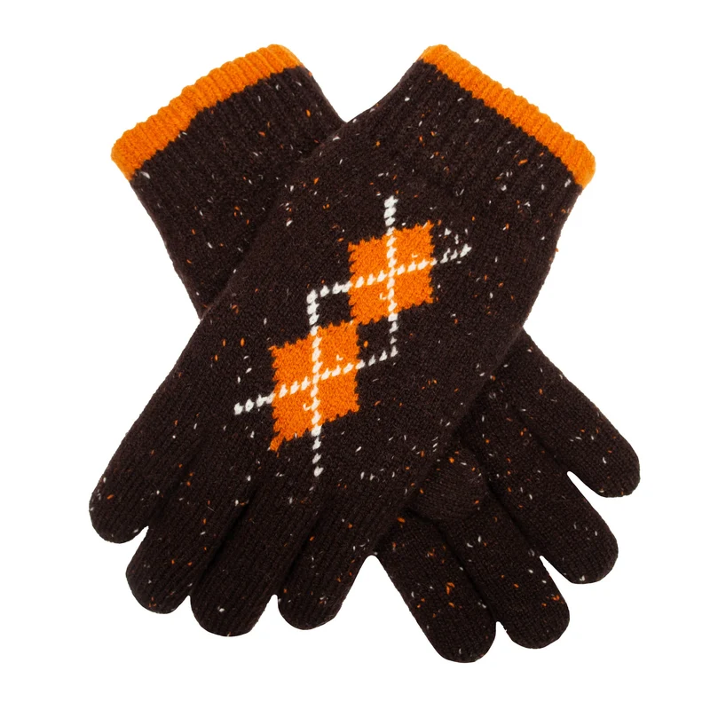 Vrouwen Argyle Gebreide Handschoenen met Marl Garens