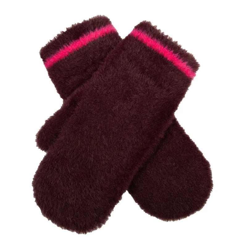 Vrouwen Fleece Garens Wanten met Contraststreep