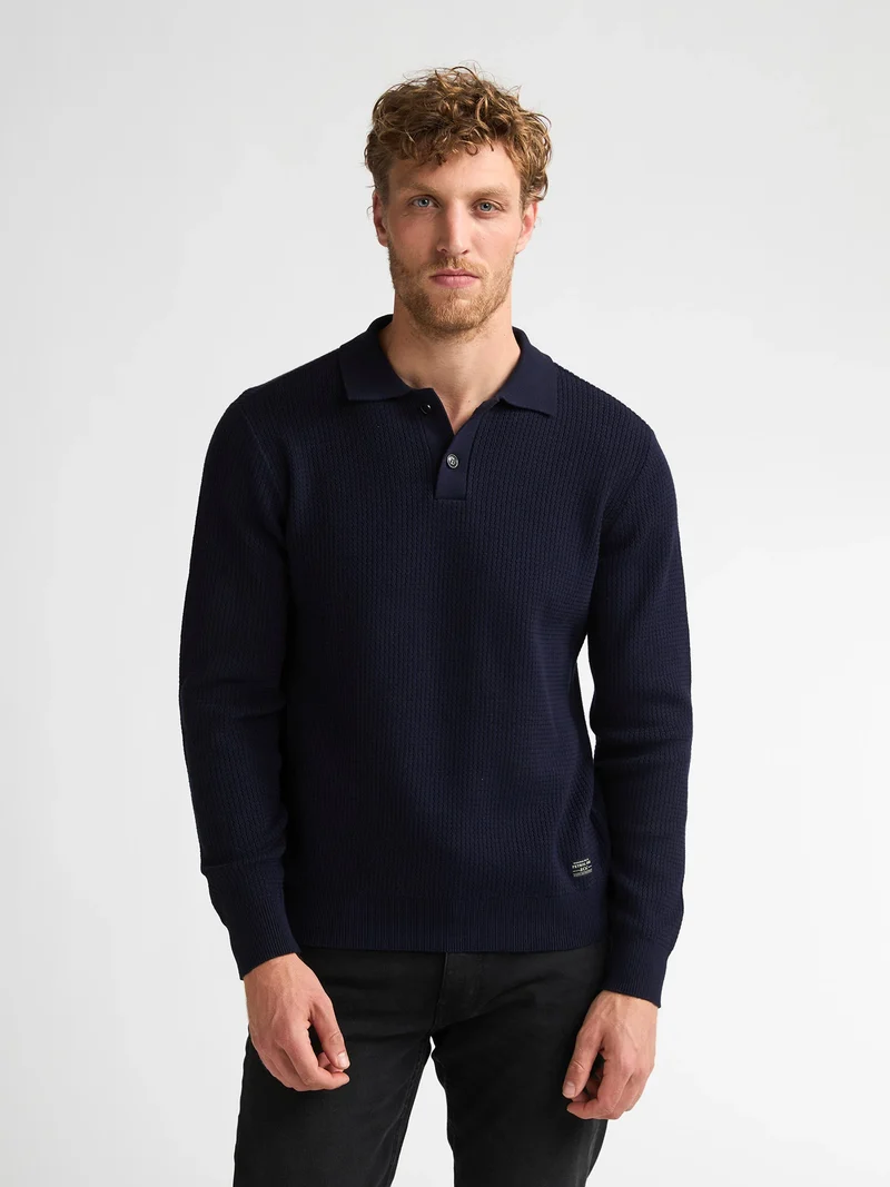 Gebreide polo met lange mouwen ironford