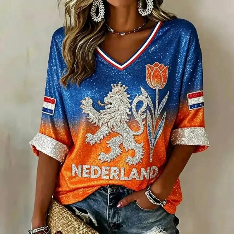 Getailleerde oranje top voor dames