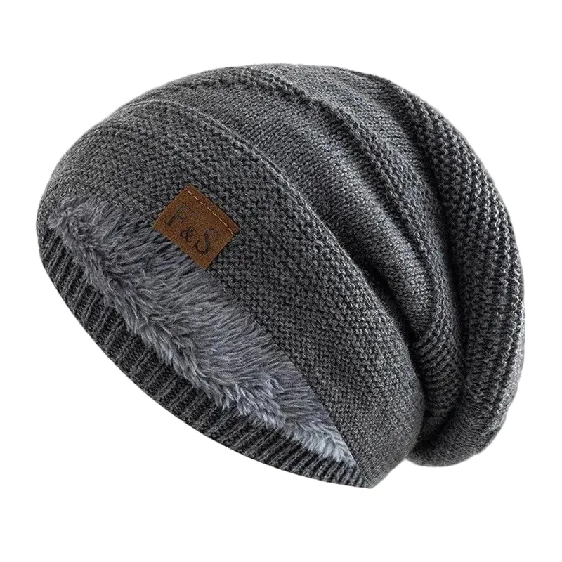 Unisex Gebreide Muts met Fleece Voering