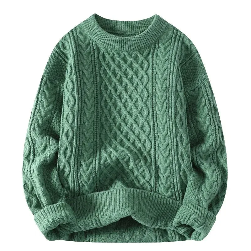Dames Vintage Gebreide Trui Met O-hals
