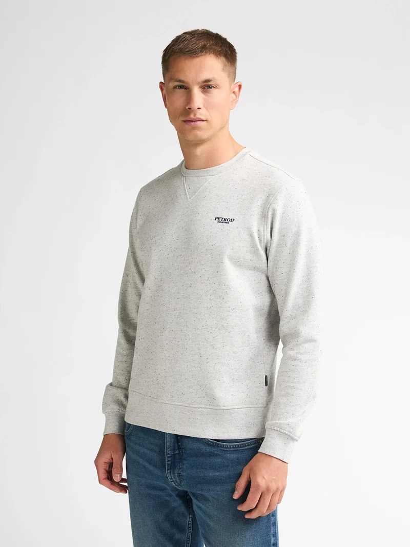 Gemêleerde sweater met ronde hals rosewood