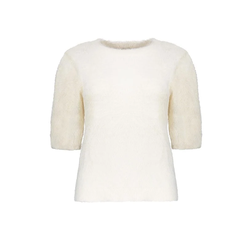 Pullover hairy shortsleeves
