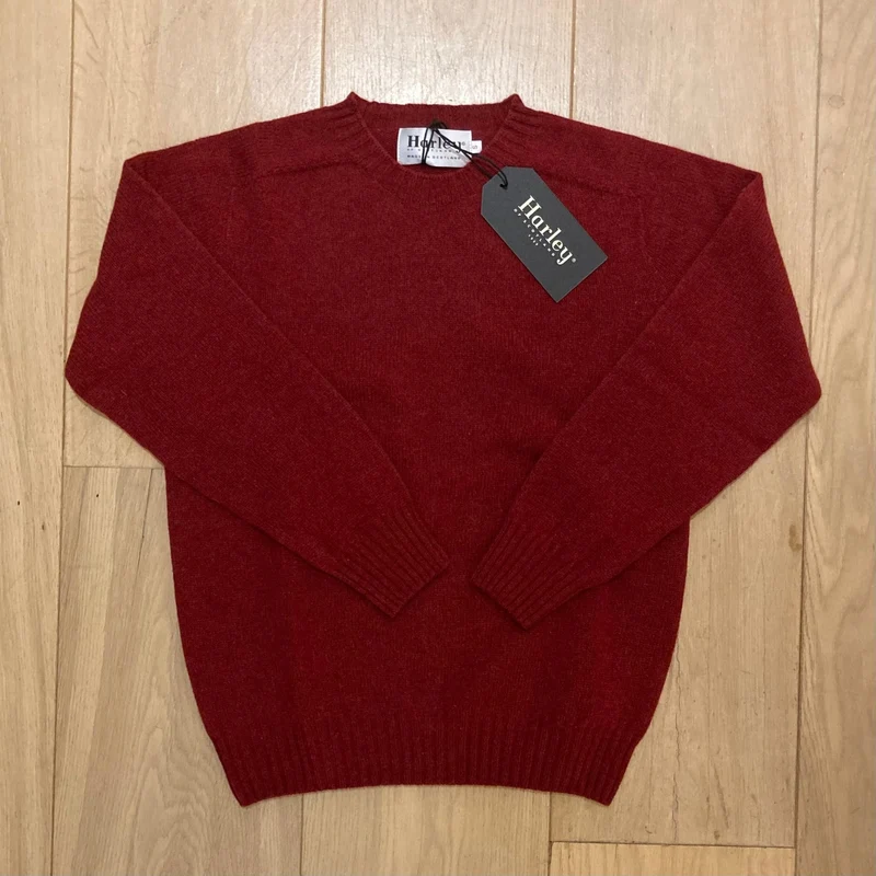 Harley of Scotland Dames Trui | Zachte Lamswol | Russet Red