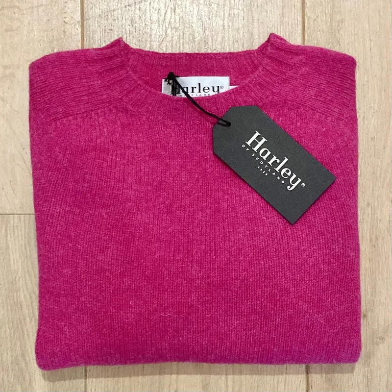 Harley of Scotland Shetland Trui Dames | Lipstick
