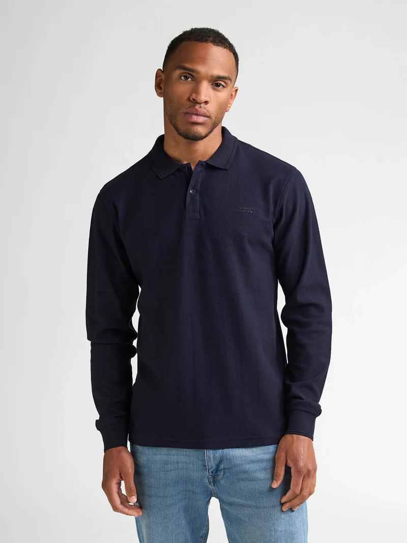 Visgraat polo met lange mouwen mont