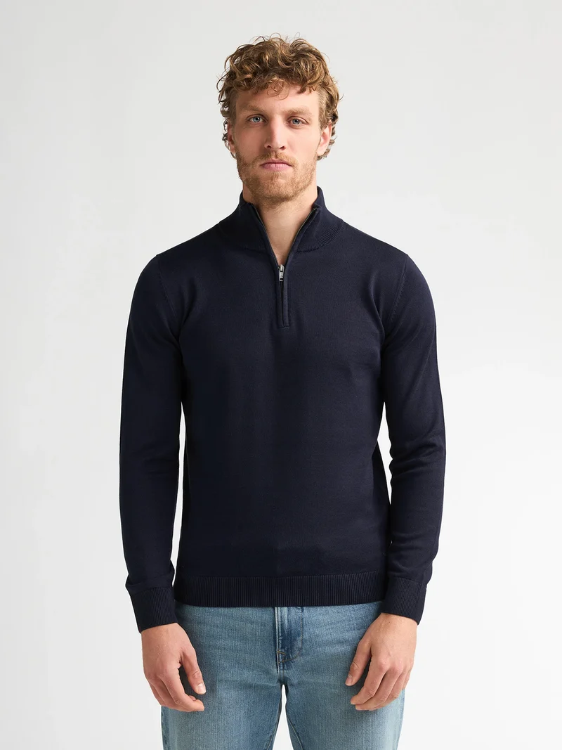 Fijngebreide half-zip trui wheel