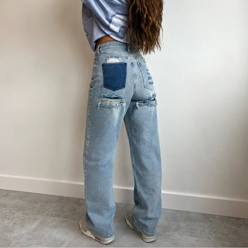 Rechte jeans voor dames met vintage look