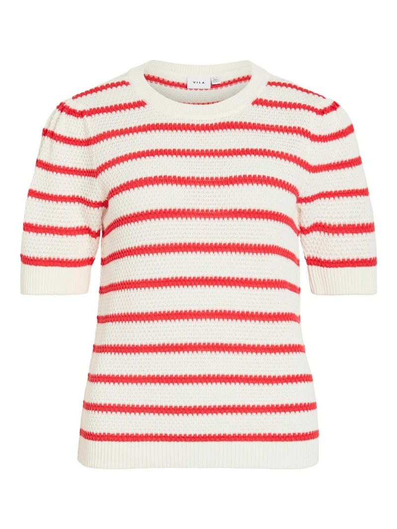 VIDALO O-NECK S/S STRIPE KNIT