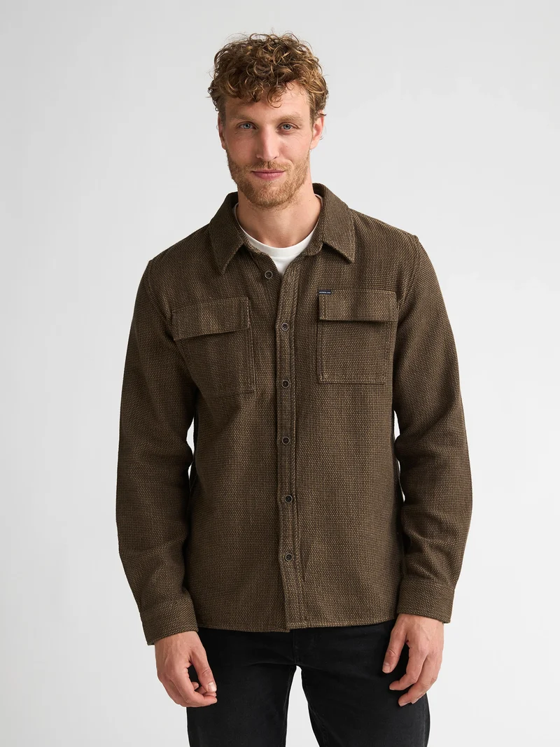 Katoenen overshirt met structuur steeldale