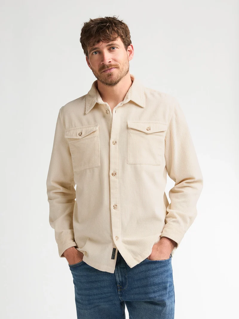 Corduroy overshirt met brede rib ironmeadow
