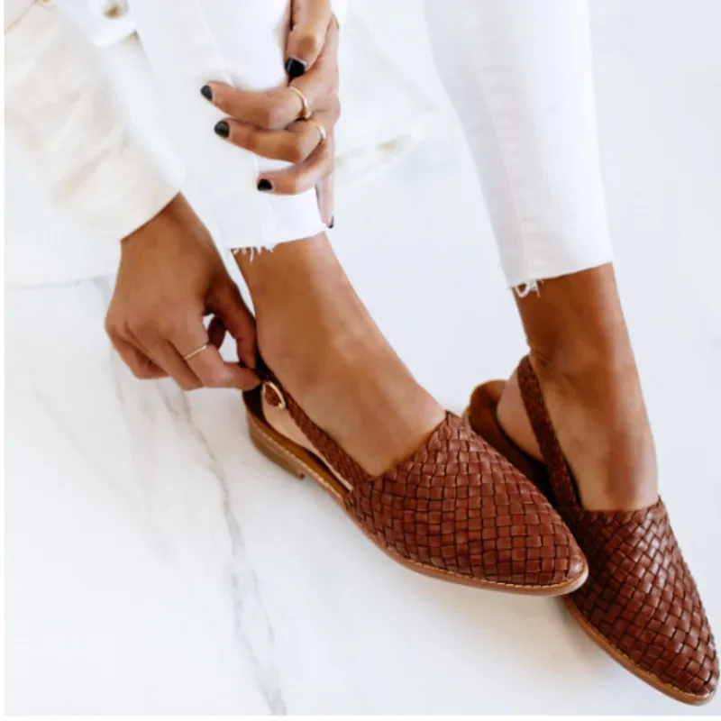 Leren dames sandalen met hak