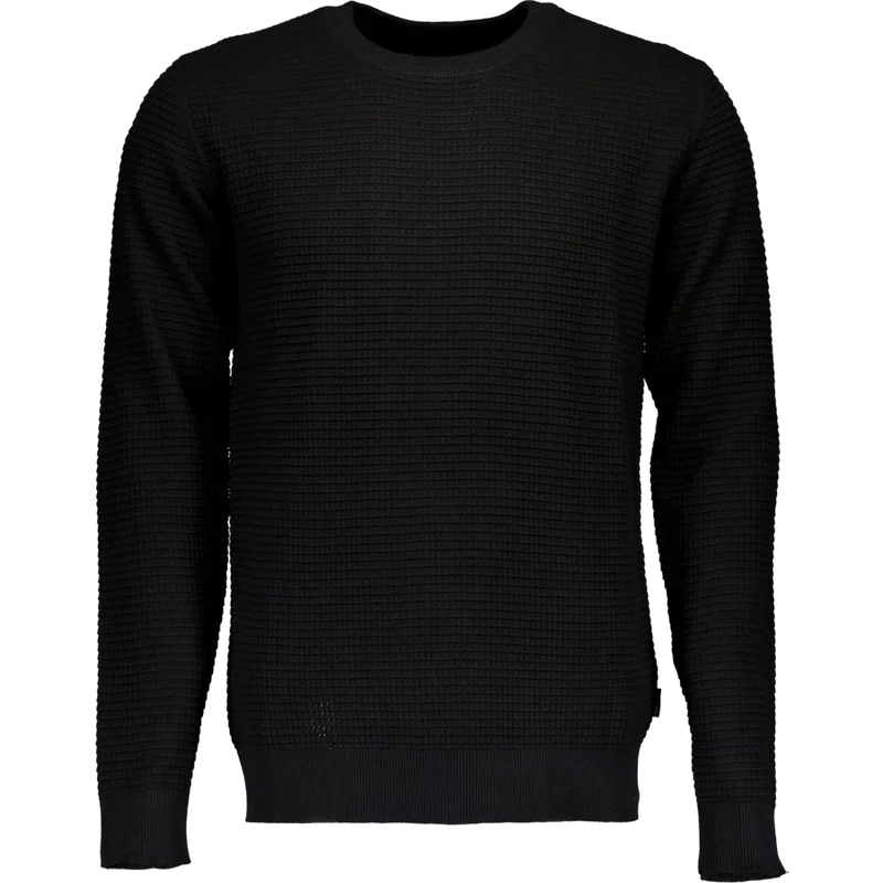 Structure O-neck Knit L/s Blk