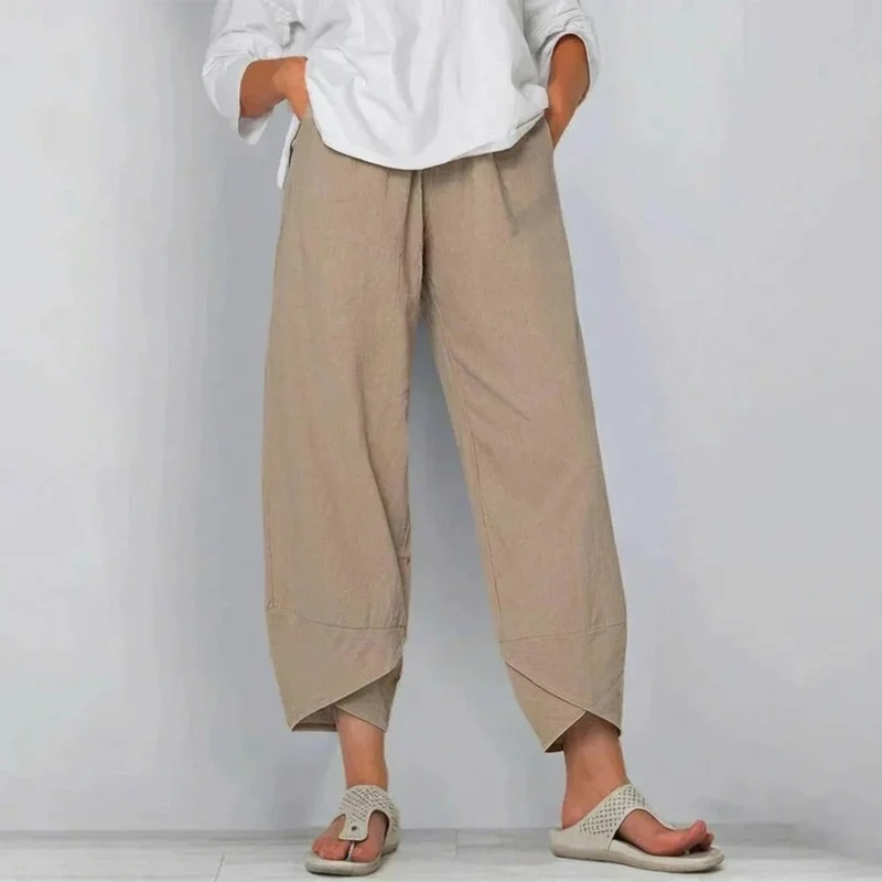 Cropped broek met wijde pijpen voor dames