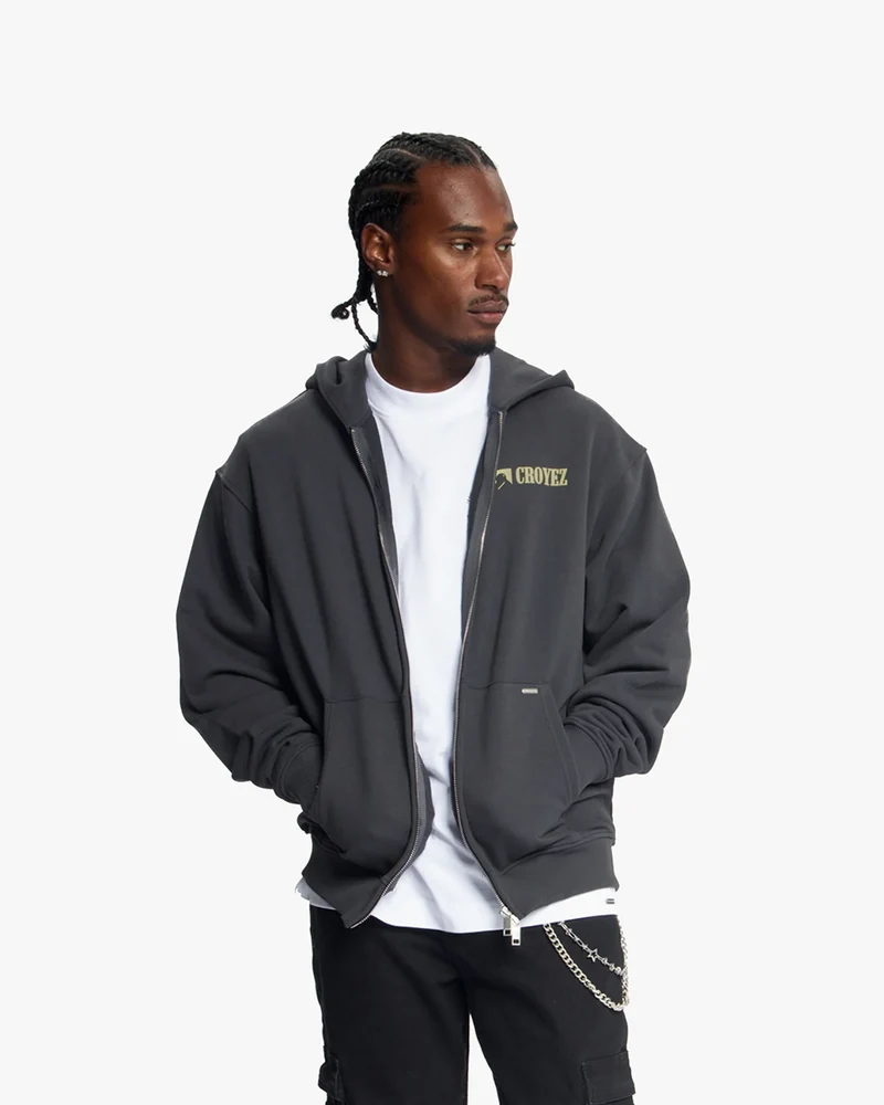 CROYEZ SWEATER MONTAGNE ZIP HOODIE D-GRIJS