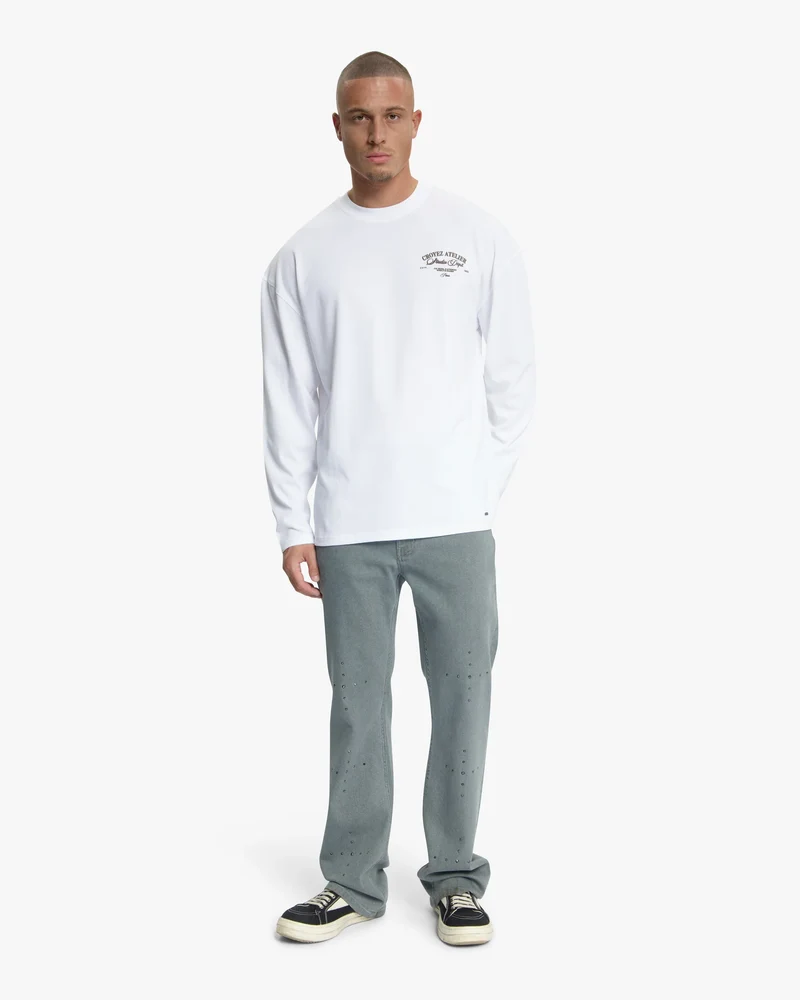 CROYEZ T-SHIRT STUDIO DEPT LONGSLEEVE T-SHIRT WIT