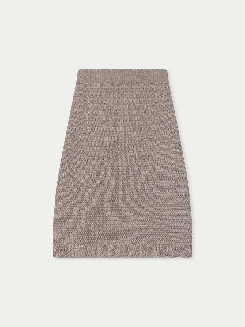 Natural Color Cashmere Sheath Skirt