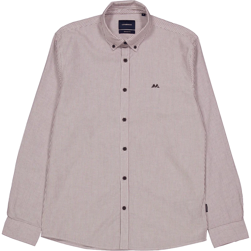 Oxford Shirt L/s Burg/stripe