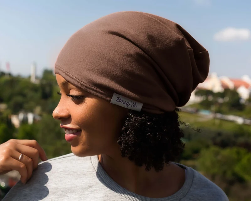 Satin Lined Beanie for Women and Men - Soft and Warm Beanie with Satin Lining to Protect Hair in Dark Mocha Mousse