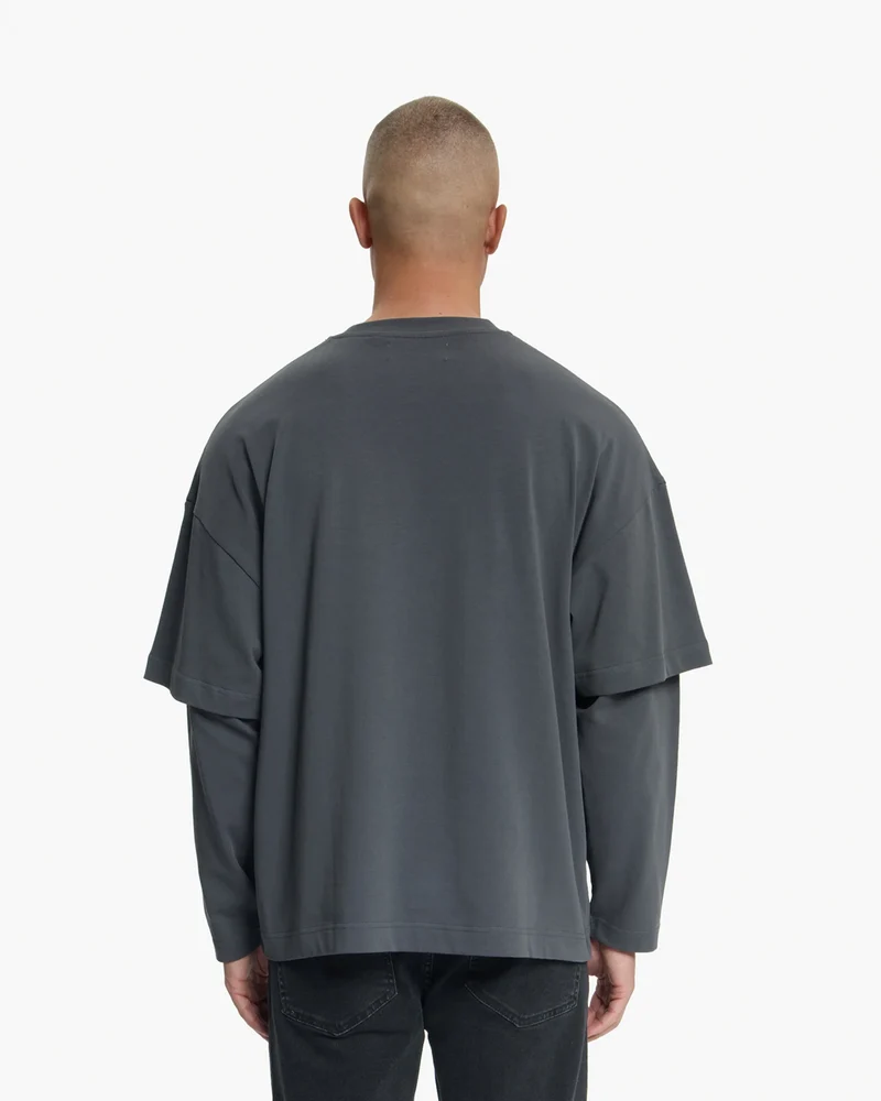 CROYEZ T-SHIRT SHOWROOM DOUBLE SLEEVE T-SHIRT D-GRIJS