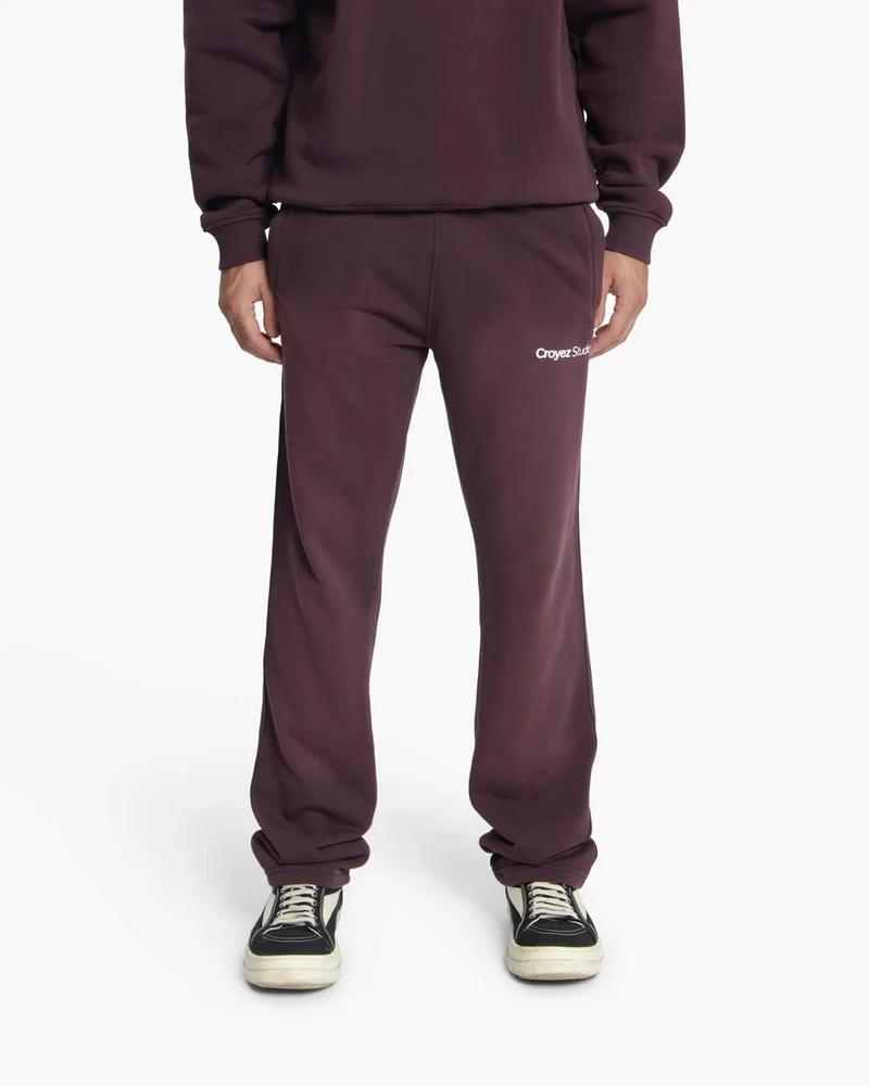 CROYEZ JOGGING BROEK STUDIO FADED STRAIGHT LEG SWEATPANTS BORDEAUX