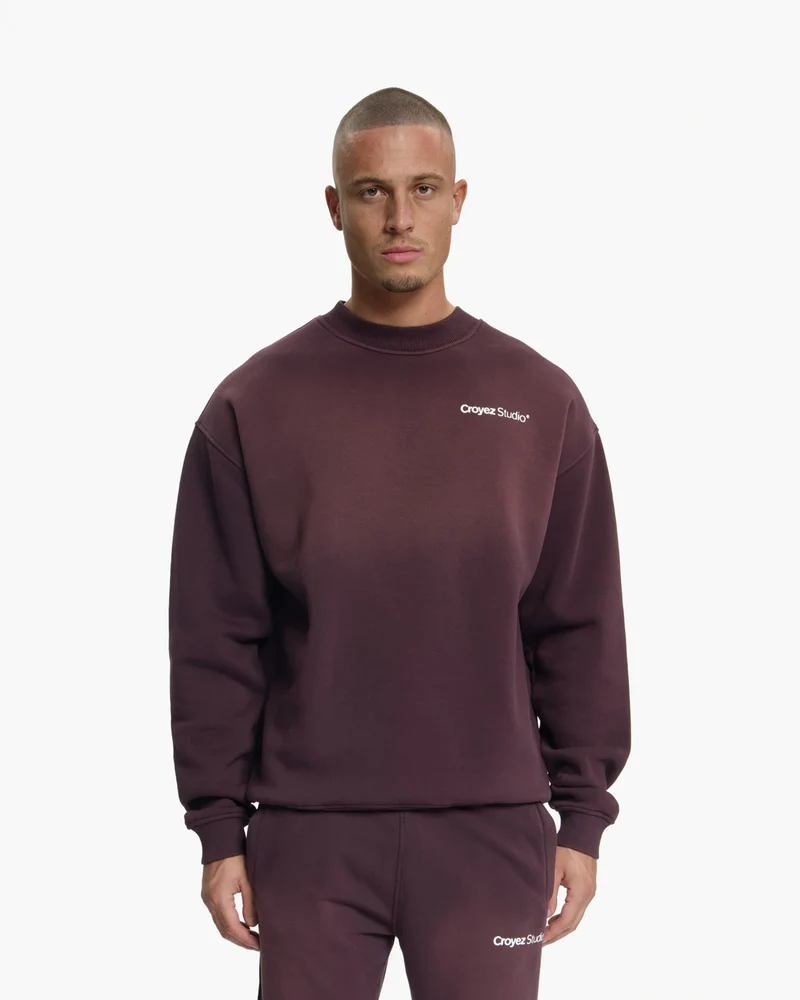 CROYEZ SWEATER STUDIO FADED SWEATER BORDEAUX
