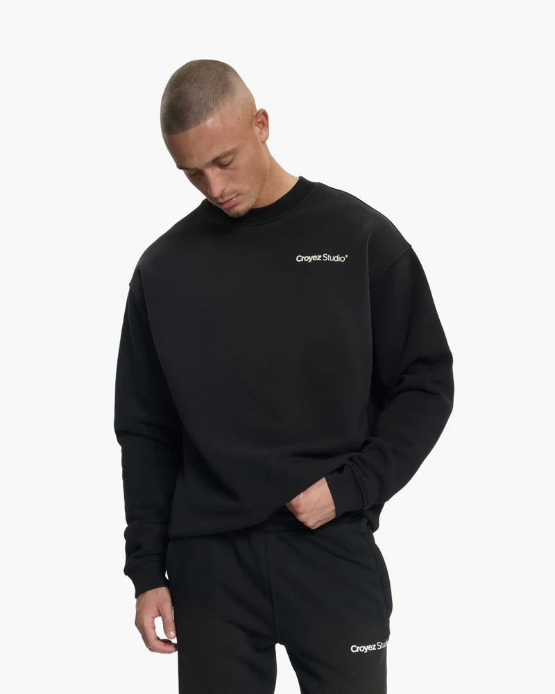 CROYEZ SWEATER STUDIO FADED SWEATER ZWART