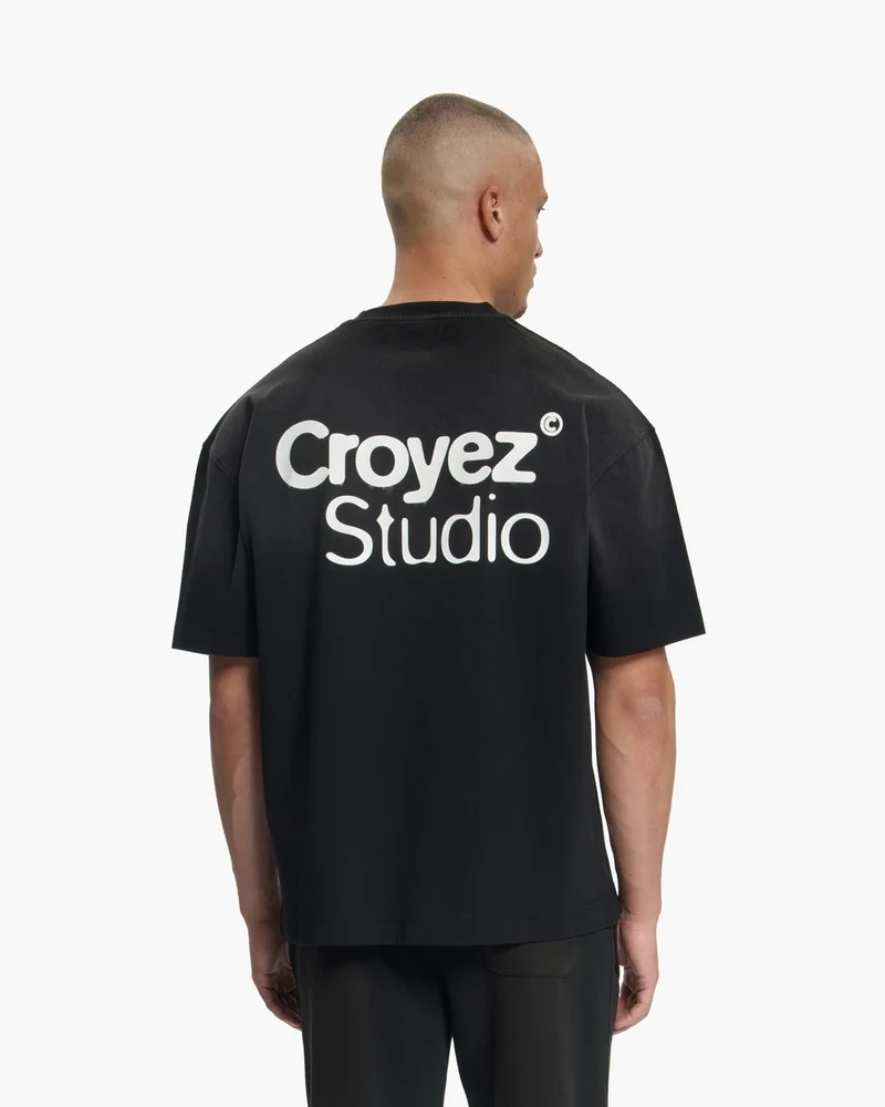 CROYEZ T-SHIRT STUDIO FADED T-SHIRT ZWART