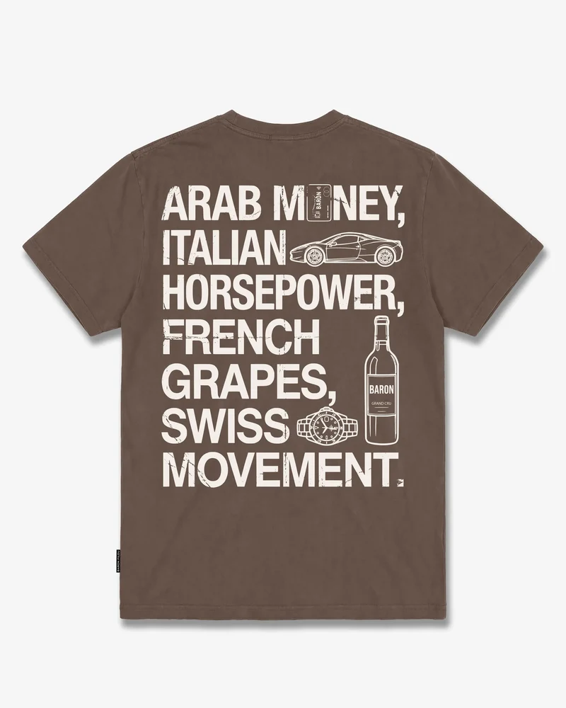 BARON FILOU T-SHIRT ARAB MONEY, ITALIAN HORSEPOWER BRUIN