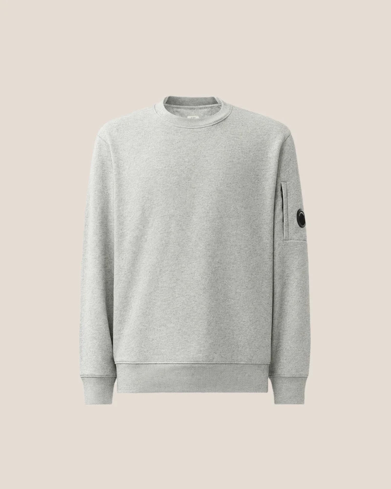 CP COMPANY SWEATER DIAGONAL RAISED FLEECH CREWNECK LENS M-GRIJS