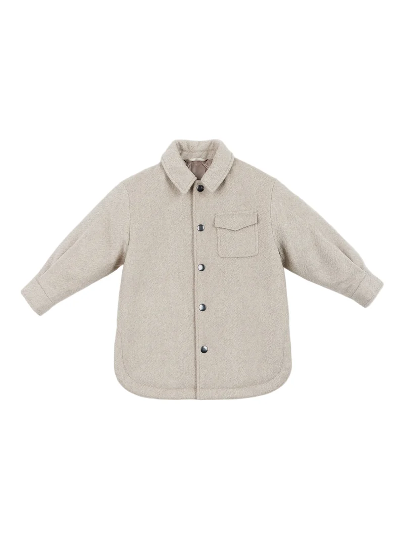 Natural Color Kids Cashmere Sewn Jacket