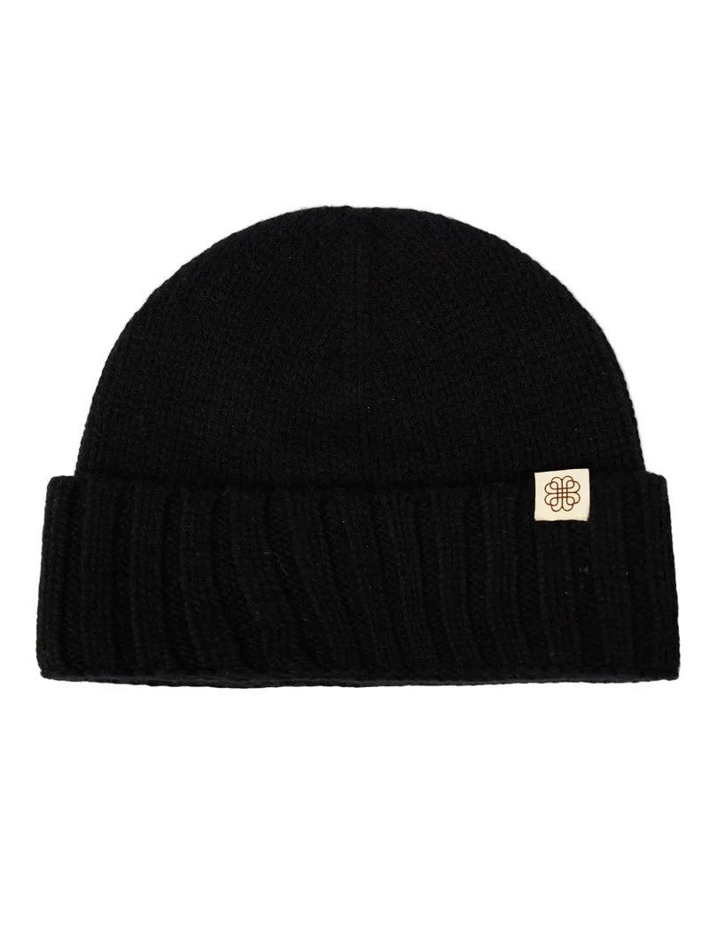 Cashmere Chunky Rib-Knit Cuffed Beanie