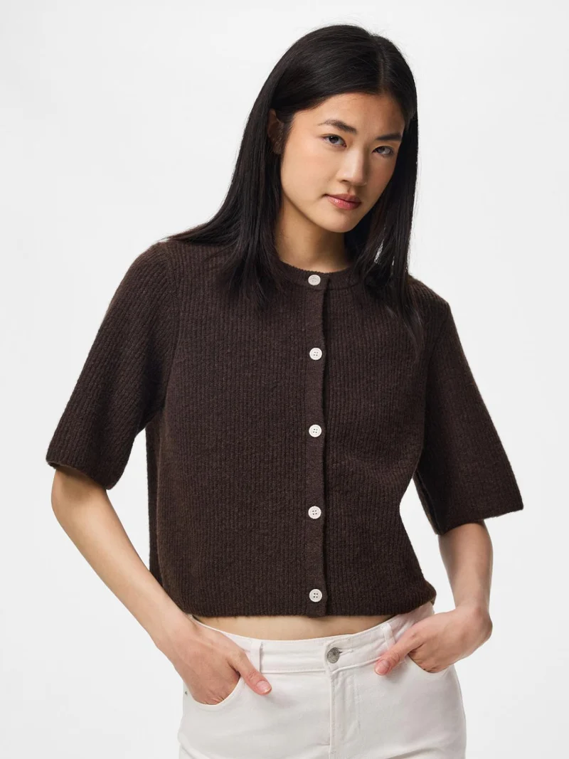 PCSILLY SS O-NECK KNIT CARDIG