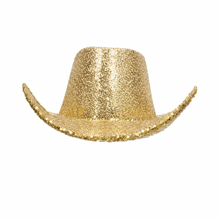 Cowboyhoed pailletten goud