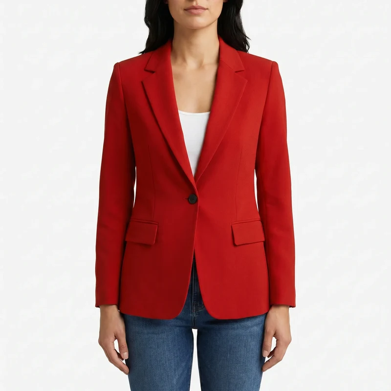 Getailleerde damesblazer met één knoop