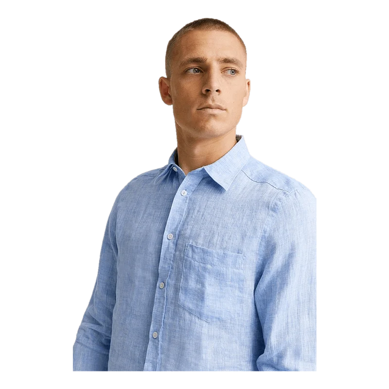 J.Lindeberg Linen - Ls Slim Shirt Ultramarine