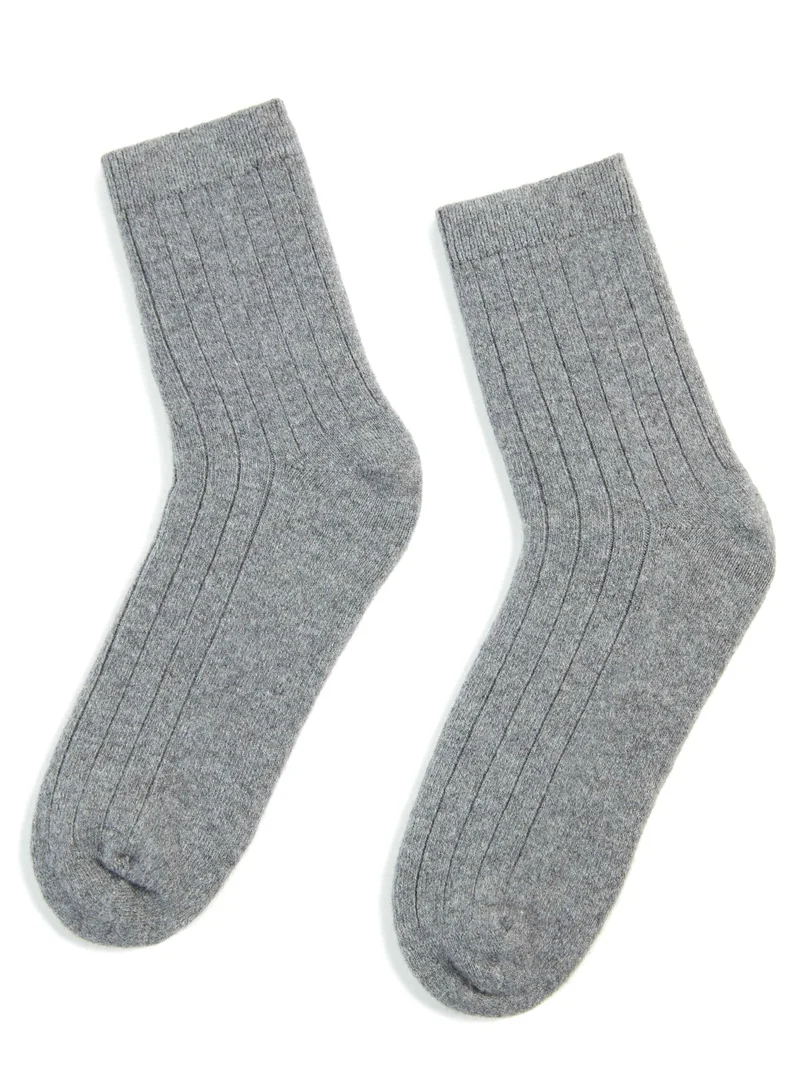 Unisex Cashmere Trim Knit Bed Socks