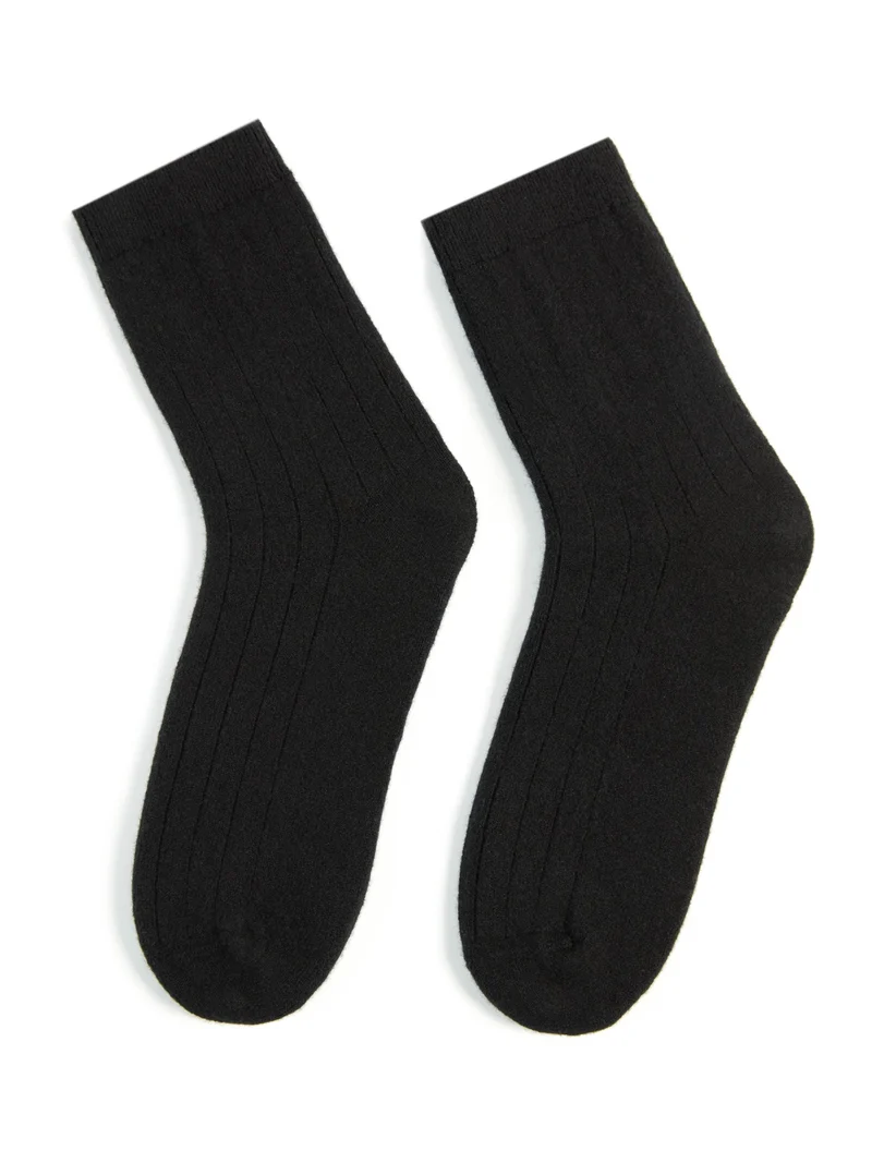Unisex Cashmere Trim Knit Bed Socks