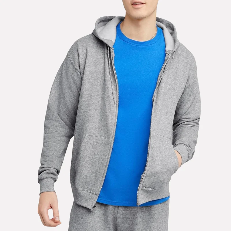 Hoodie met doorlopende rits voor heren