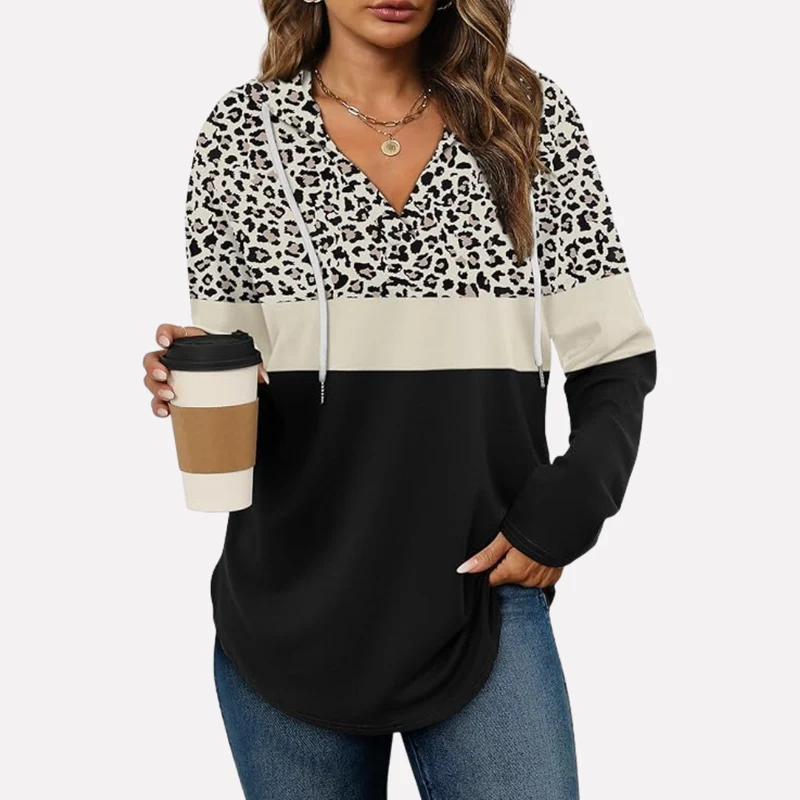 Sweatshirt met ronde hals en lange mouwen voor dames